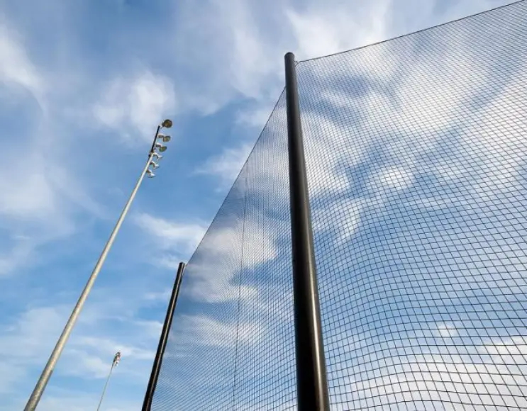 Green fencing net for football and 5-a-side football fields