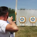 White professional type archery net, 5 m long. - cod.FR0011