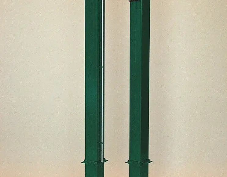 Square section galvanised and painted tennis poles