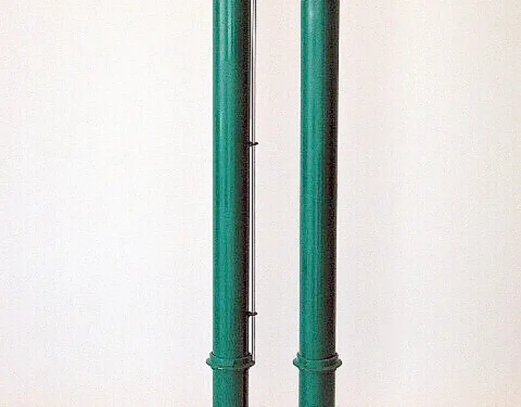 Round section galvanised and painted tennis poles