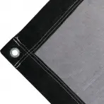 Tearproof polyethylene tarpaulin box cover, 200 gr/sq.m Black. Standard round eyelets 17mm - cod.CMPH200N-17T