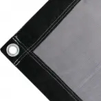 Tearproof polyethylene tarpaulin box cover, 200 gr/sq.m Black. Round eyelets 40 mm  - cod.CMPH200N-40T