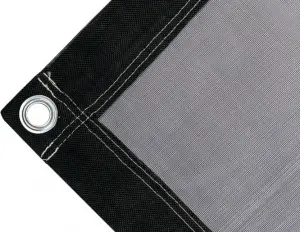 Tearproof polyethylene tarpaulin box cover, 200 gr/sq.m Black. Round eyelets 40 mm - cod.CMPH200N-40T