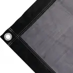 Tearproof polyethylene tarpaulin box cover, 170 gr/sq.m Black. Round eyelets 40 mm - cod.CMPH170N-40T