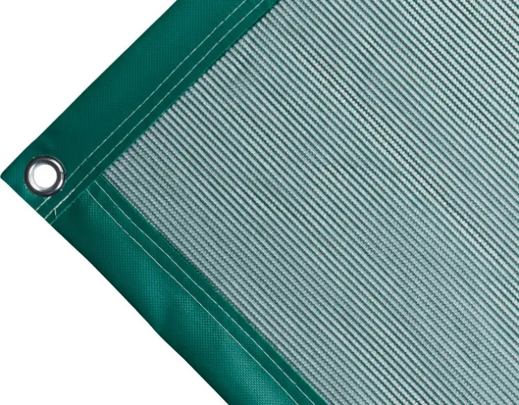Polyethylene tarpaulin box cover, 170 gr/sq.m Green. Standard round eyelets 17 mm
