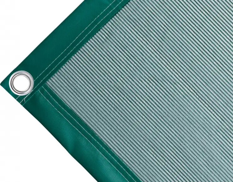Polyethylene tarpaulin box cover, 170 gr/sq.m Green. Round eyelets 40 mm