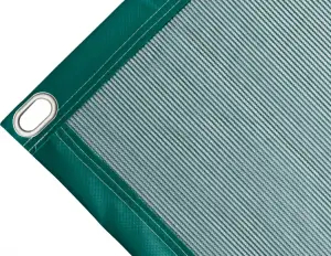 Polyethylene tarpaulin box cover, 170 gr/sq.m Green. Oval eyelets 40x20 mm - cod.CMBV170V-40O