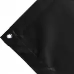 High-strength PVC tarpaulin box cover, 650g/sq.m Waterproof. Black. Standard round eyelets 17 mm - cod.CMPVCN-17T