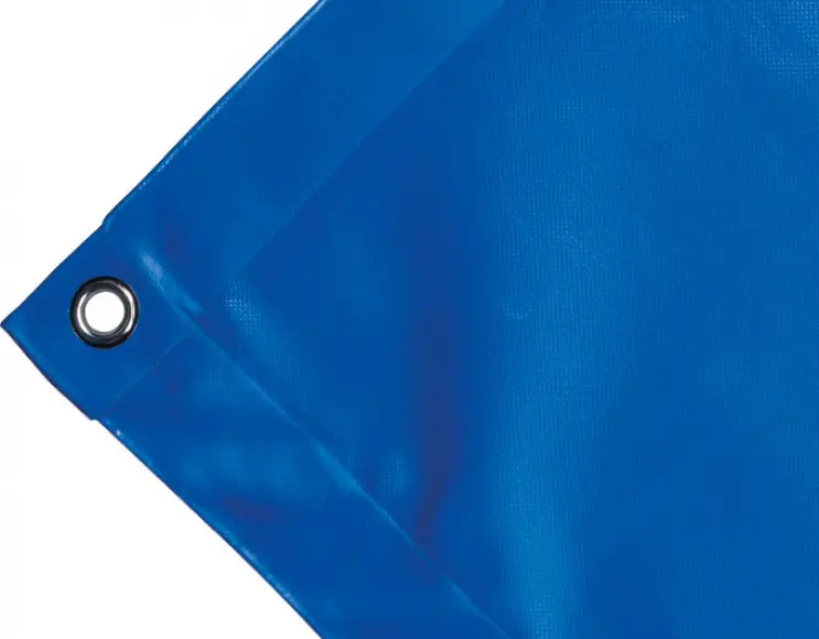 High-strength PVC tarpaulin box cover, 650g/sq.m. Waterproof. Blue. Standard eyelet 17 mm
