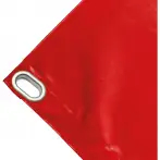 High-strength PVC tarpaulin box cover, 650g/sq.m Waterproof. Red. Eyelet 40x20 mm - cod.CMPVCR-40O