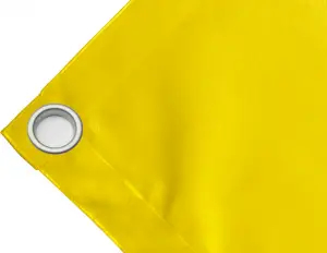 High-strength PVC tarpaulin box cover, 650g/sq.m Waterproof. Yellow. Eyelets 40 mm - cod.CMPVCG-40T