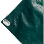 High-strength polyethylene tarpaulin box cover, 230g/sq.m Waterproof. Green. Oval eyelets 40x20 mm - cod.CMPE230-40O