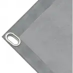 High-strength PVC tarpaulin box cover, 280g/sq.m Microperforated sheet, not waterproof.  Grey.  Oval eyelets 40x20 mm - cod.CMHSK-40O