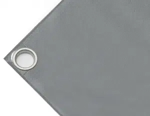 High-strength PVC tarpaulin box cover, 650g/sq.m Waterproof. Grey. Eyelets 40 mm - cod.CMPVCGR-40T