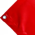 High-strength PVC tarpaulin box cover, 650g/sq.m Waterproof. Red. Round eyelets 23 mm - cod.CMPVCR-23T