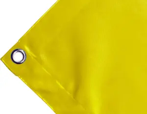 High-strength PVC tarpaulin box cover, 650g/sq.m Waterproof. Yellow. Round eyelets 23 mm  - cod.CMPVCG-23T
