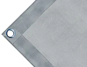 High-strength PVC tarpaulin box cover, 280g/sq.m  Microperforated sheet, not waterproof.  Grey. Eyelets 23 mm - cod.CMHSK-23T