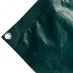 High-strength polyethylene tarpaulin box cover, 230g/sq.m Waterproof. Green. Round eyelets 23 mm - cod.CMPE230-23T