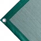 Tearproof polyethylene tarpaulin box cover, 170 gr/sq.m Green. Round eyelets 23 mm - cod.CMBV170V-23T