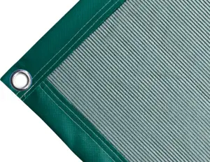 Tearproof polyethylene tarpaulin box cover, 170 gr/sq.m Green. Round eyelets 23 mm - cod.CMBV170V-23T