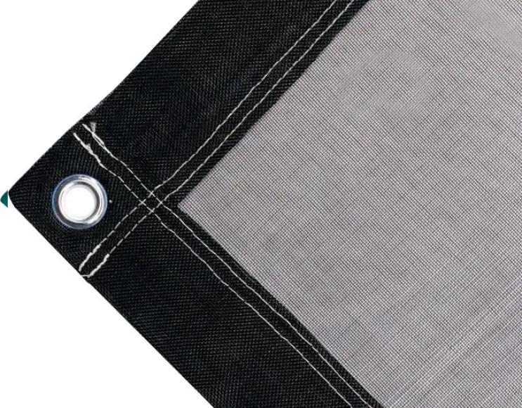 Tearproof polyethylene tarpaulin cover, 170 gr/sq.m. Black. Round eyelets 23 mm