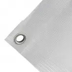 High-strength PVC tarpaulin box cover, 400g/sq.m Waterproof. Grey. Standard 17 mm eyelets - cod.CMPVSG-17T