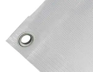 High-strength PVC tarpaulin box cover, 400g/sq.m Waterproof. Grey. Standard 17 mm eyelets - cod.CMPVSG-17T