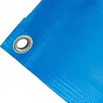 High-strength PVC tarpaulin box cover, 400g/sq.m Waterproof. Blue. Standard 17 mm eyelets - cod.CMPVSBL-17T