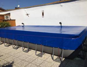 Above ground swimming pool covering tarpaulin in PVC 400 gr, with eyelets - cod.PT400