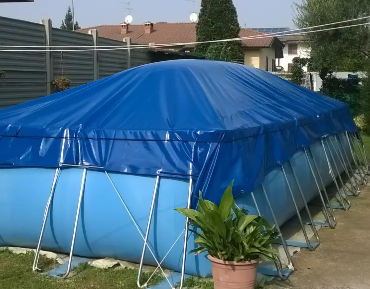 Above ground swimming pool  tarpaulin cover in PVC 650 gr, with eyelets