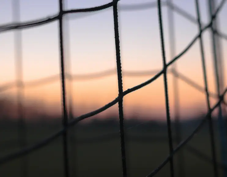 Fence net for soccer fields and five-a-side football in Black color
