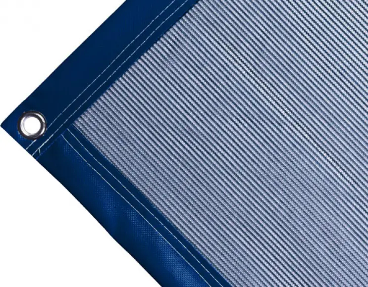 Polyethylene tarpaulin box cover, 170 gr/sq.m blue. Standard round eyelets 17 mm