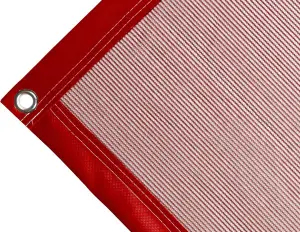 Polyethylene tarpaulin box cover, 170 gr/sq.m Red. Standard round eyelets 17 mm - cod.CMBV170R-17T