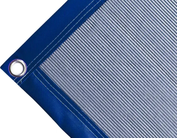 Tearproof polyethylene tarpaulin box cover, 170 gr/sq.m. blue. Round eyelets 23 mm