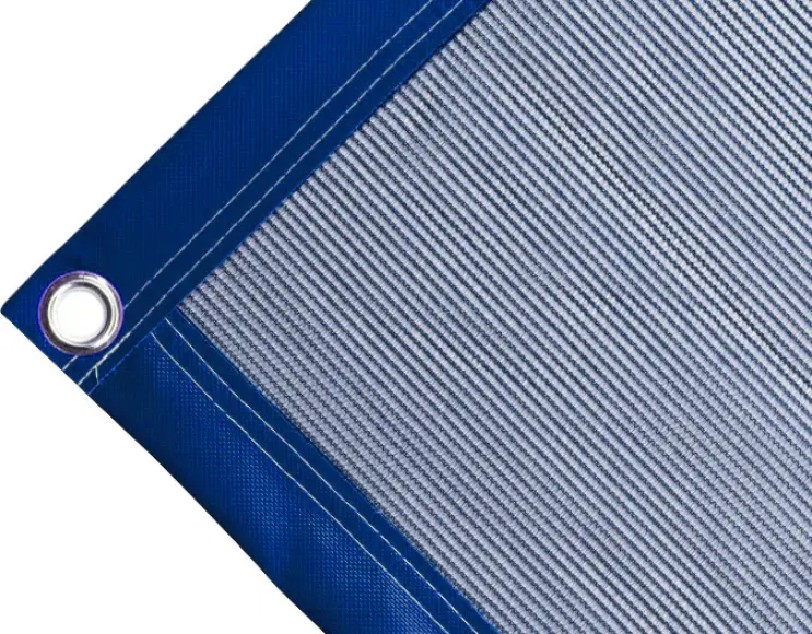 Tearproof polyethylene tarpaulin box cover, 170 gr/sq.m. blue. Round eyelets 23 mm