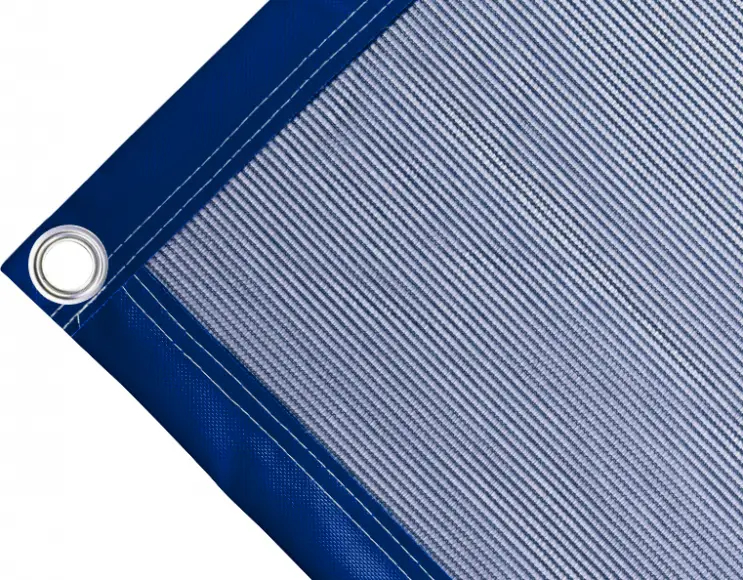 Tearproof polyethylene tarpaulin box cover, 170 gr/sq.m. blue. Round eyelets 40 mm
