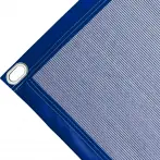 Polyethylene tarpaulin box cover, 170 gr/sq.m blue. Oval eyelets 40x20 mm - cod.CMBV170B-40O