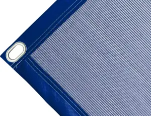 Polyethylene tarpaulin box cover, 170 gr/sq.m blue. Oval eyelets 40x20 mm - cod.CMBV170B-40O
