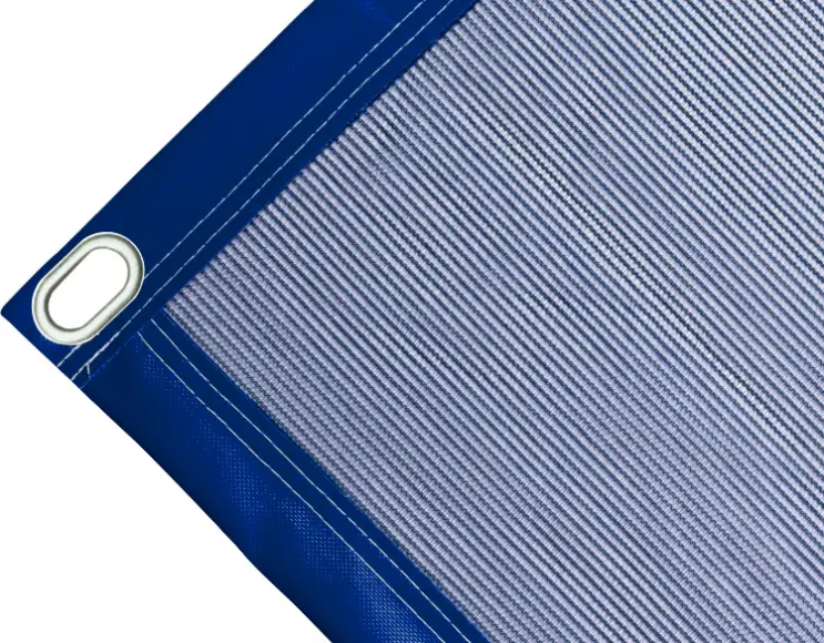 Polyethylene tarpaulin box cover, 170 gr/sq.m blue. Oval eyelets 40x20 mm