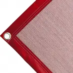 Tearproof polyethylene tarpaulin box cover, 170 gr/sq.m red. Round eyelets 23 mm - cod.CMBV170R-23T