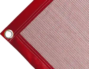 Tearproof polyethylene tarpaulin box cover, 170 gr/sq.m red. Round eyelets 23 mm - cod.CMBV170R-23T