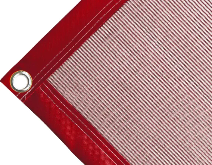 Tearproof polyethylene tarpaulin box cover, 170 gr/sq.m. red. Round eyelets 23 mm