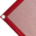 Tearproof polyethylene tarpaulin box cover, 170 gr/sq.m red. Round eyelets 40 mm - cod.CMBV170R-40T