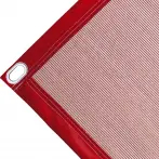 Polyethylene tarpaulin box cover, 170 gr/sq.m red. Oval eyelets 40x20 mm - cod.CMBV170R-40O