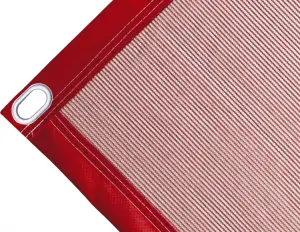 Polyethylene tarpaulin box cover, 170 gr/sq.m red. Oval eyelets 40x20 mm - cod.CMBV170R-40O