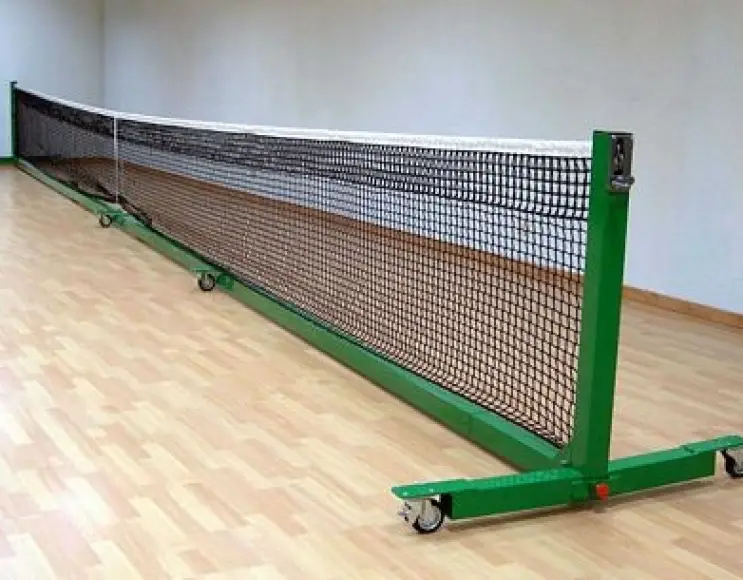 Transportable  tennis poles extra model with folding bases and wheels