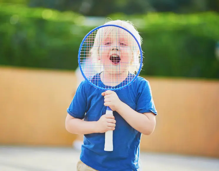 Mini volleyball and badminton for garden and terrace, transportable with wheels