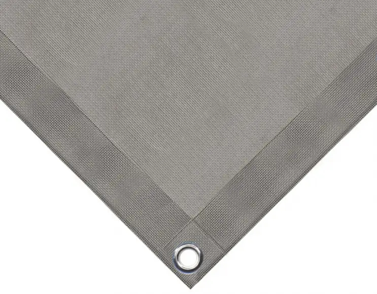 Draining tarpaulin in micro-perforated pvc edge with eyelets