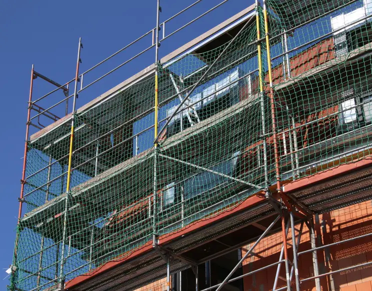 Anti fall net people for scaffolding and top floor scaffold certified EN1263-1 type U vertical
