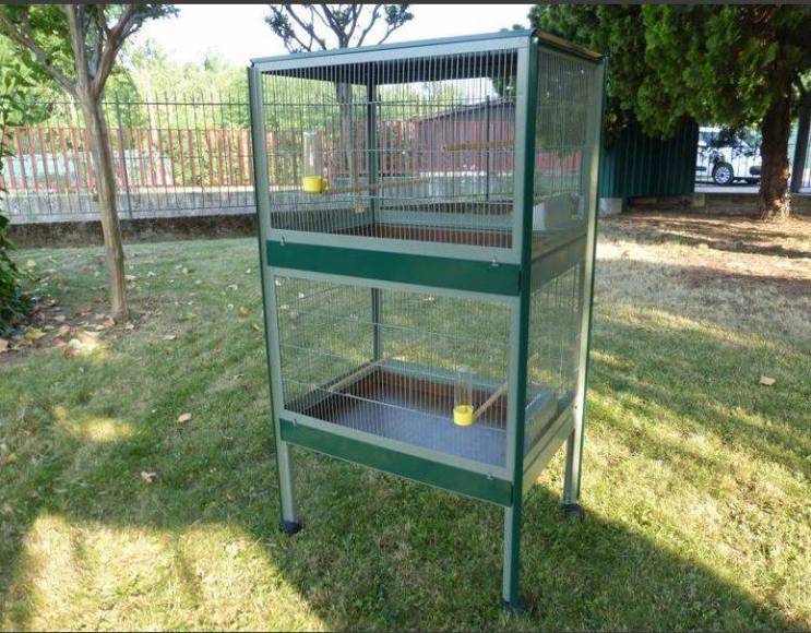 Rectangular aviary size cm 70x50x135 h flat roof